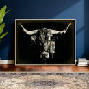 Black Bull Wall Art Canvas Print, Texas Longhorn Portrait by MyGreatCanvas | Canvas Wall Art Prints | Photo Prints & Wall Decor