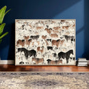 Wild Horses Wall Art Canvas Print - Abstract Farm Longhorn by MyGreatCanvas | Canvas Wall Art Prints | Photo Prints & Wall Decor