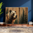 Grizzly Bear Wall Art Canvas Print, Rustic Wildlife Bear by MyGreatCanvas | Canvas Wall Art Prints | Photo Prints & Wall Decor