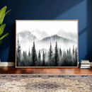 Misty Pine Forest Mountain Landscape Wall Art Canvas Print by MyGreatCanvas | Canvas Wall Art Prints | Photo Prints & Wall Decor