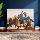 Layered Wooden Mountain Wall Art Canvas Print, Modern Rustic by MyGreatCanvas | Canvas Wall Art Prints | Photo Prints & Wall Decor