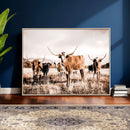 Texas Longhorn Cattle Wall Art Canvas Print, Sepia Western by MyGreatCanvas | Canvas Wall Art Prints | Photo Prints & Wall Decor