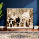 Western Longhorn Herd Wall Art Canvas Print, Sepia Texas by MyGreatCanvas | Canvas Wall Art Prints | Photo Prints & Wall Decor