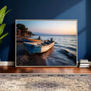 Coastal Fishing Boats Wall Art Canvas Print, Sunset Beach by MyGreatCanvas | Canvas Wall Art Prints | Photo Prints & Wall Decor