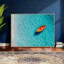 Minimalist Boat Wall Art Canvas Print, Aerial Sea Landscape by MyGreatCanvas | Canvas Wall Art Prints | Photo Prints & Wall Decor
