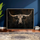 Vintage Longhorn Bull Wall Art Canvas Print – Rustic Western by MyGreatCanvas | Canvas Wall Art Prints | Photo Prints & Wall Decor