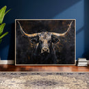 Abstract Longhorn Bull Wall Art Canvas Print – Rustic by MyGreatCanvas | Canvas Wall Art Prints | Photo Prints & Wall Decor