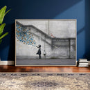 Banksy Girl with Butterflies Street Art Wall Art Canvas by MyGreatCanvas | Canvas Wall Art Prints | Photo Prints & Wall Decor