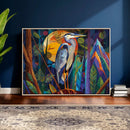 Colorful Heron Wall Art Canvas Print Tropical Bird Abstract by MyGreatCanvas | Canvas Wall Art Prints | Photo Prints & Wall Decor