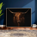 Highland Cow Wall Art Canvas Print – Moody Dark Rustic by MyGreatCanvas | Canvas Wall Art Prints | Photo Prints & Wall Decor