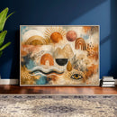 Geometric Boho Abstract Wall Art Canvas Print, Orange Blue by MyGreatCanvas | Canvas Wall Art Prints | Photo Prints & Wall Decor