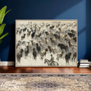 Cowboy Cattle Drive Canvas Wall Art, Western Longhorn Herd by MyGreatCanvas | Canvas Wall Art Prints | Photo Prints & Wall Decor