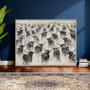 Texas Longhorn Drawing Canvas Wall Art, Western Cattle by MyGreatCanvas | Canvas Wall Art Prints | Photo Prints & Wall Decor