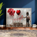 Girl Graffiti Wall Art Canvas Print, Red Balloon Heart by MyGreatCanvas | Canvas Wall Art Prints | Photo Prints & Wall Decor