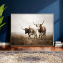 Texas Longhorn Canvas Wall Art Western Bull Desert Moody by MyGreatCanvas | Canvas Wall Art Prints | Photo Prints & Wall Decor