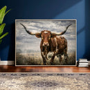 Texas Longhorn Canvas Wall Art Western Bull Desert Moody by MyGreatCanvas | Canvas Wall Art Prints | Photo Prints & Wall Decor