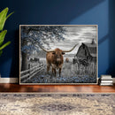 Texas Longhorn Canvas Wall Art, Rustic Farm Barn Bluebonnet by MyGreatCanvas | Canvas Wall Art Prints | Photo Prints & Wall Decor