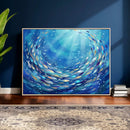 School of Fish Canvas Print | Blue Ocean Underwater Wall Art by MyGreatCanvas | Canvas Wall Art Prints | Photo Prints & Wall Decor