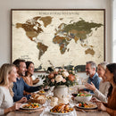 Custom Push Pin World Map Wall Art Canvas Print –