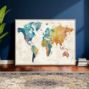 Watercolor World Map Canvas Wall Art Print – Abstract by MyGreatCanvas | Canvas Wall Art Prints | Photo Prints & Wall Decor