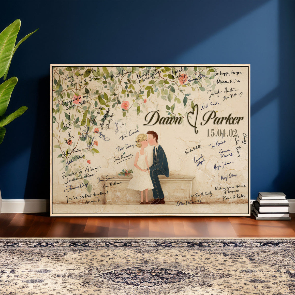 Wedding Guest Book Alternative Wall Art Canvas Print, Personalized, photo 4 of 25