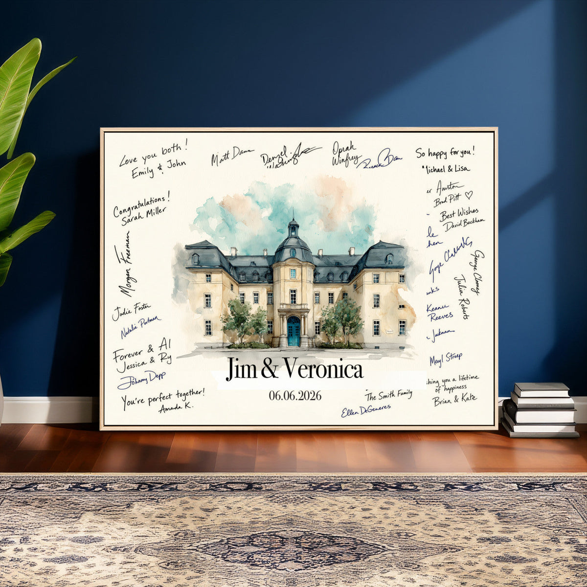 Wedding Guest Book Alternative Wall Art Canvas Print, Personalized, photo 11 of 25
