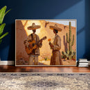 Mexican Couple Canvas Wall Art, Romantic Serenade Guitar Painting Print, Southwestern Desert Adobe Decor, Warm Golden Folk Art, Living Room Art by MyGreatCanvas | Canvas Wall Art Prints | Photo Prints & Wall Decor