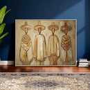 Mexican Folk Art Canvas Wall Art, Charro Poncho Sombrero Painting Print, Neutral Beige Boho Decor, Southwestern Impasto Style, Living Room Art by MyGreatCanvas | Canvas Wall Art Prints | Photo Prints & Wall Decor