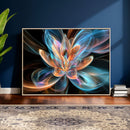 Fractal Lotus Canvas Wall Art, Blue Orange Glowing Flower Abstract Print, Modern Zen Meditation Room Decor, Ethereal Digital Art, Living Room by MyGreatCanvas | Canvas Wall Art Prints | Photo Prints & Wall Decor