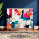 Blue Teal Abstract Canvas Wall Art, Modern Textured Painting Print, Navy Orange White Contemporary Art, Neutral Living Room Decor, Office Art by MyGreatCanvas | Canvas Wall Art Prints | Photo Prints & Wall Decor