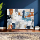 Blue Teal Abstract Canvas Wall Art, Modern Textured Painting Print, Navy Orange White Contemporary Art, Neutral Living Room Decor, Office Art by MyGreatCanvas | Canvas Wall Art Prints | Photo Prints & Wall Decor