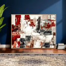 Blue Teal Abstract Canvas Wall Art, Modern Textured Painting Print, Navy Orange White Contemporary Art, Neutral Living Room Decor, Office Art by MyGreatCanvas | Canvas Wall Art Prints | Photo Prints & Wall Decor