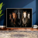 Horse Wall Art Canvas Print, Wild Horses Portrait Photography, Dramatic Equestrian Decor, Black Brown White Horse Herd, Rustic Ranch Art by MyGreatCanvas | Canvas Wall Art Prints | Photo Prints & Wall Decor