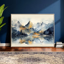 Lake Abstract Mountain Wall Art Canvas Print
