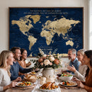 Custom Push Pin World Map Wall Art Canvas Print –