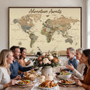 Personalized Custom World Map Wall Art Canvas Print – Travel