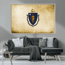 Massachusetts Flag Wall Art Canvas Print