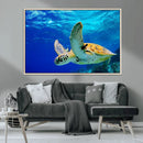 Sea Turtle Wall Art Canvas Print, Sea life in the Ocean Wall