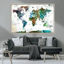 Modern Watercolor World Map Canvas Wall Art – Framed by MyGreatCanvas | Canvas Wall Art Prints | Photo Prints & Wall Decor