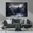 Night Landscape and Trees Wall Art Canvas Print