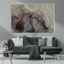 Gray Marble Fluid Wall Art – Modern Abstract Canvas Print