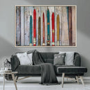 Vintage Wooden Weathered Ski's in Front of an Old Barn Wall by MyGreatCanvas | Canvas Wall Art Prints | Photo Prints & Wall Decor