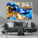 Blue Orange Marble Fluid Effect Canvas Wall Art Print by MyGreatCanvas | Canvas Wall Art Prints | Photo Prints & Wall Decor