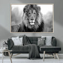 Black and White Lion Canvas Wall Art – Animal Print Artwork