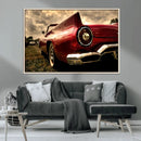 Red Classic Car Wall Art Canvas Print