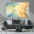 Green and Yellow Marble Fluid Effect Wall Art, Green and