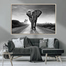 Black and White Elephant Wall Art Canvas Print
