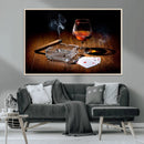 Whiskey Cigar Wall Art Canvas Print Kitchen Wall