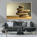 Fluvial Zen Stones Canvas Wall Art Print