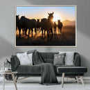 Horse Herd Wall Art Animal Canvas Print